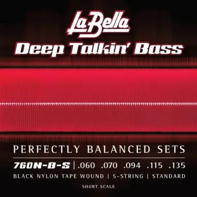 La Bella - 760N-B-S Black Nylon Tape Wound Bass Strings