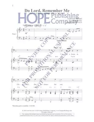 Do Lord, Remember Me - Mcdonald - Choral Octavo - SAB Accompanied
