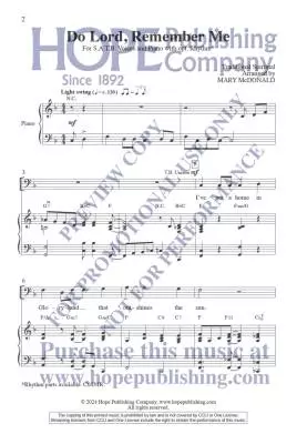 Do Lord, Remember Me - Mcdonald - Choral Octavo - SATB Accompanied