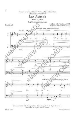 Lux Aeterna (From \'\'Requiem\'\') - Trotta - Choral Octavo - SATB A Cappella