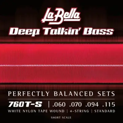 760T-S White Nylon Tape Wound Short Scale Bass Strings (60-115)