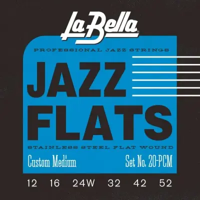 20PCM Jazz Flat Stainless Steel Guitar Strings (12-52)