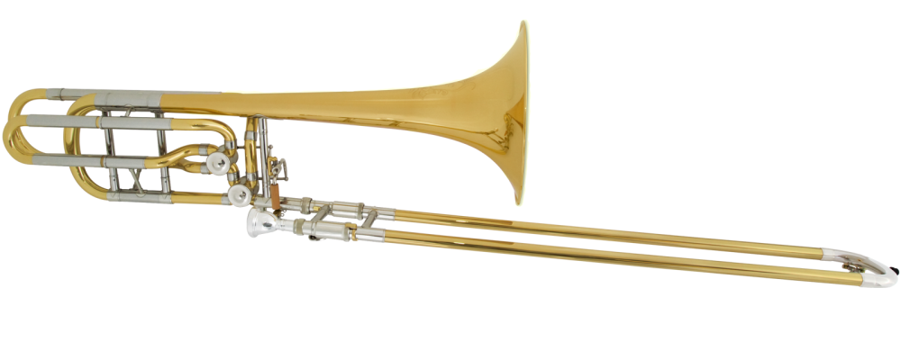 1242L Bb/F/Eb w/D Professional Bass Trombone - Dual Rotor Valves - Yellow Brass Bell