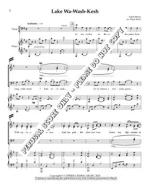 Lake Wa-Wash-Kesh - Belina/Sirett - Choral Octavo - SATB Accompanied