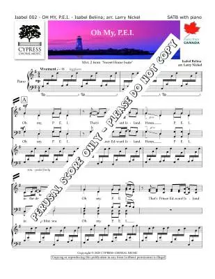 Oh My, P.E.I. - Belina/Nickel - Choral Octavo - SATB Accompanied