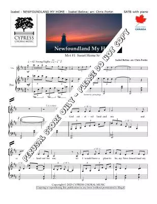 Newfoundland My Home - Belina/Fortin - Choral Octavo - SATB Accompanied