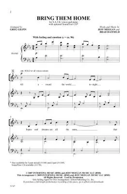 Bring Them Home - Meegan/Hatfield/Gilpin - Choral Octavo - SATB Accompanied