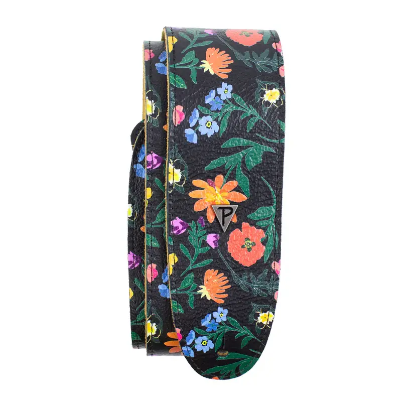 2.5\'\' Boho Series Leather Guitar Strap - Floral Print