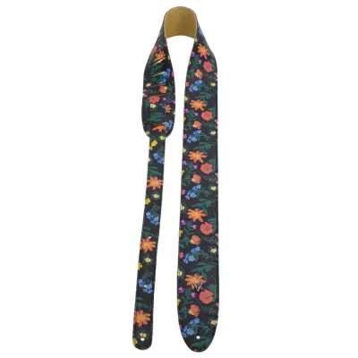 2.5\'\' Boho Series Leather Guitar Strap - Floral Print