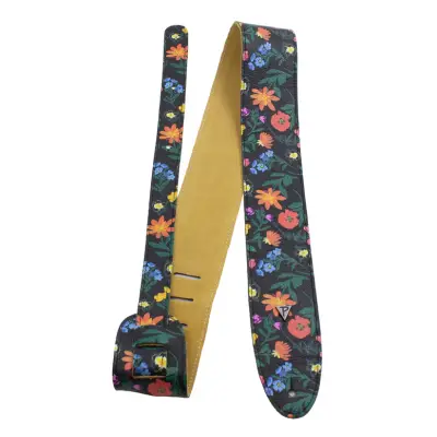 2.5\'\' Boho Series Leather Guitar Strap - Floral Print