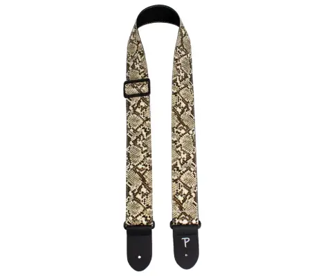Perris Leathers Ltd - 2 Brown Faux Snake Skin Guitar Strap with Triglide