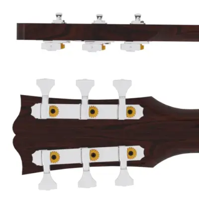 Hipshot - Guitar Tuner Upgrade Kit for 3+3 Headstocks, Classic Open - Chrome
