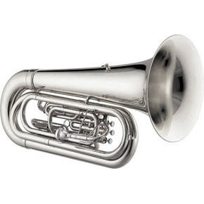 380S - BBb Tuba - 3/4 Size w/Marching Leadpipe - Silver-plated Finish