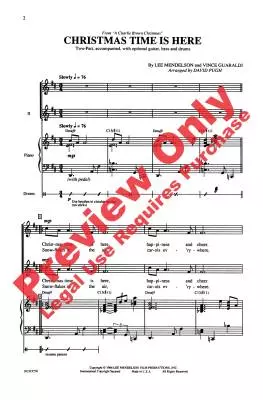 Christmas Time Is Here - Guaraldi/Pugh - Choral octavo - 2-Pt Accompanied