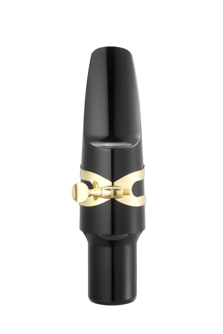 Baritone Saxophone Mouthpiece with Cap and Gold Ligature