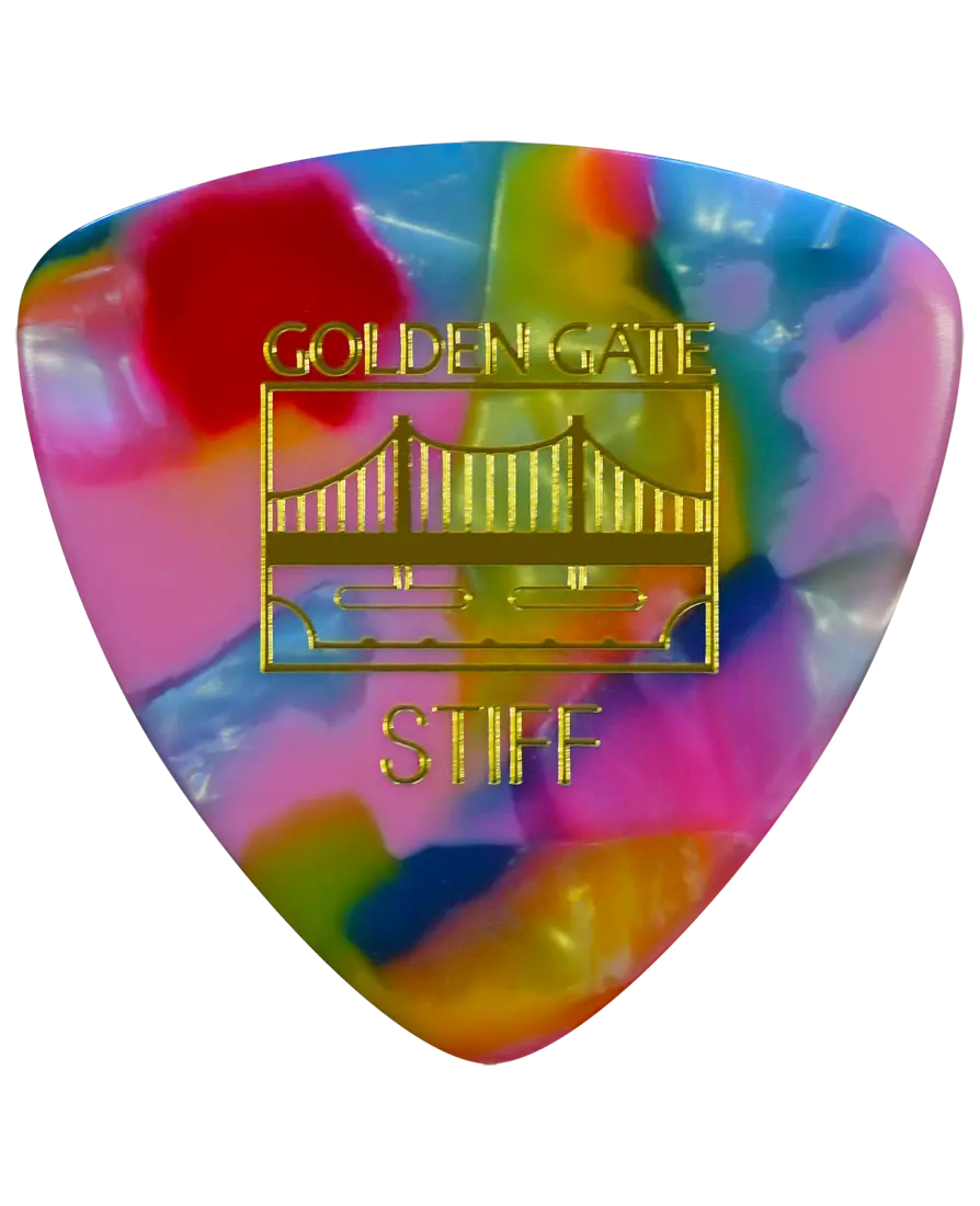 MP-307 Flat Rounded Triangle Picks, Stiff - Clown Barf (12)