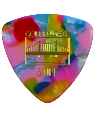 Golden Gate Picks - MP-307 Flat Rounded Triangle Picks, Stiff - Clown Barf (12)