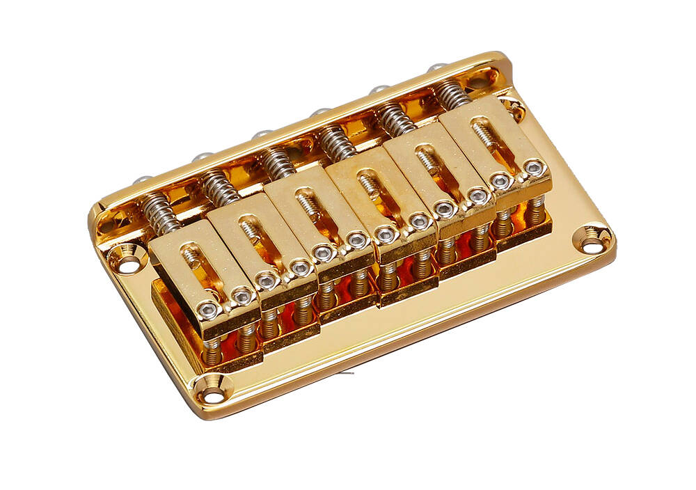 Non-tremolo Bridge with Steel Saddles - Gold