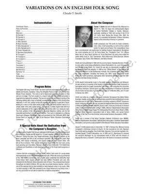 Variations on an English Folk Song - Smith - Concert Band - Gr. 2.5