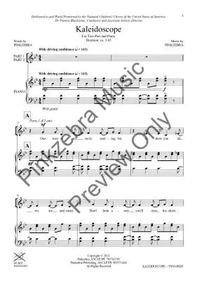 Kaleidoscope - Pinkzebra - Choral Octavo - 2-Pt Accompanied