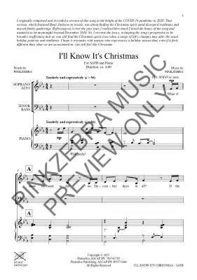 I\'ll Know It\'s Christmas - Pinkzebra - Choral Octavo - SATB Accompanied