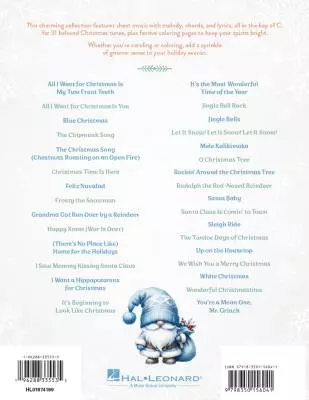 Gnome for the Holidays: 30 Christmas Songs You Gnome and Love with Festive Coloring Pages - Piano - Book
