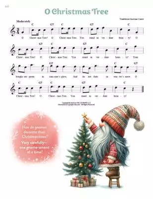 Gnome for the Holidays: 30 Christmas Songs You Gnome and Love with Festive Coloring Pages - Piano - Book