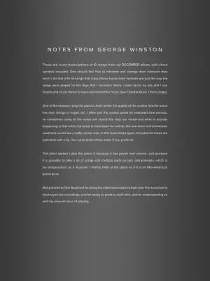 George Winston: December  - Winston - Piano - Book