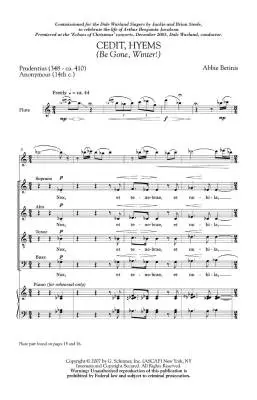 Cedit Hyems (Be Gone, Winter!) - Betinis/Warland - Choral Octavo - SATB Accompanied