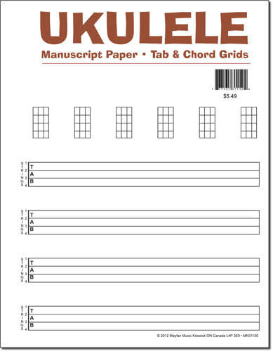 Ukulele Tablature Book - 24 Pages