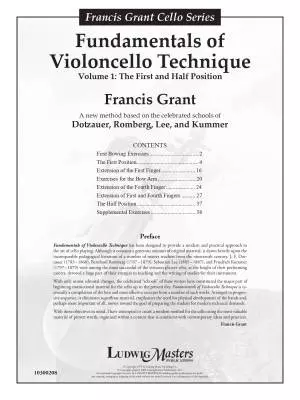 Fundamentals of Violoncello Technique v. 1 - Grant - Cello - Book