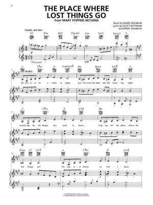 The Place Where Lost Things Go (from Mary Poppins Returns) - Blunt/Shaiman - Piano/Vocal/Guitar - Sheet