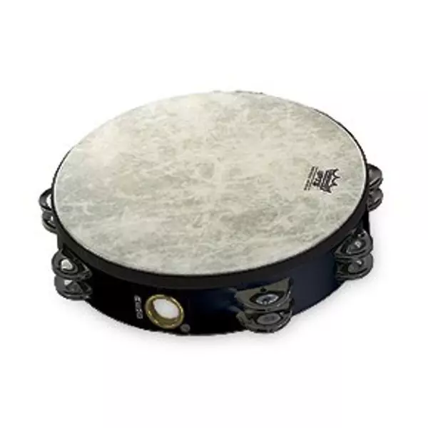Tambourine Fiberskyn3 Single Row Jingles - 6 Inch - Black