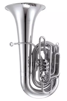 584S - Concert CC 4 Piston/1 Rotary Valve Tuba - Silver-Plated Finish