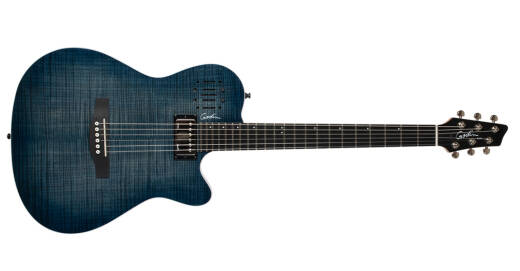 Godin Guitars - A6 Ultra Acoustic Electric Guitar w/Gig Bag - Denim Blue Flame