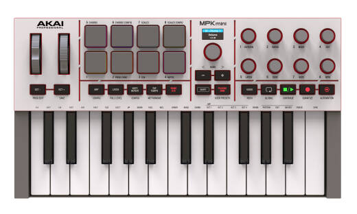 Akai - MPK Mini IV Compact Midi Controller - Grey