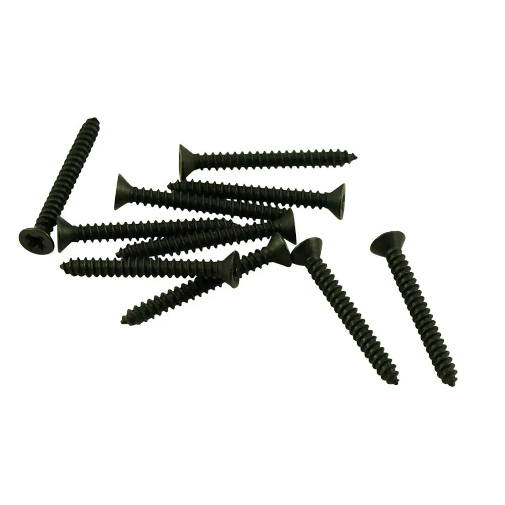 Humbucker Pickup Mounting Ring Screws - Long, Black (10)