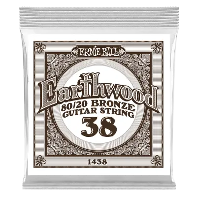 Ernie Ball - Earthwood 80/20 Bronze Acoustic Guitar Single String - 038W