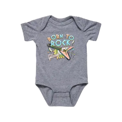 Gibson - Born to Rock Baby Onesie, Gray - 18 Month