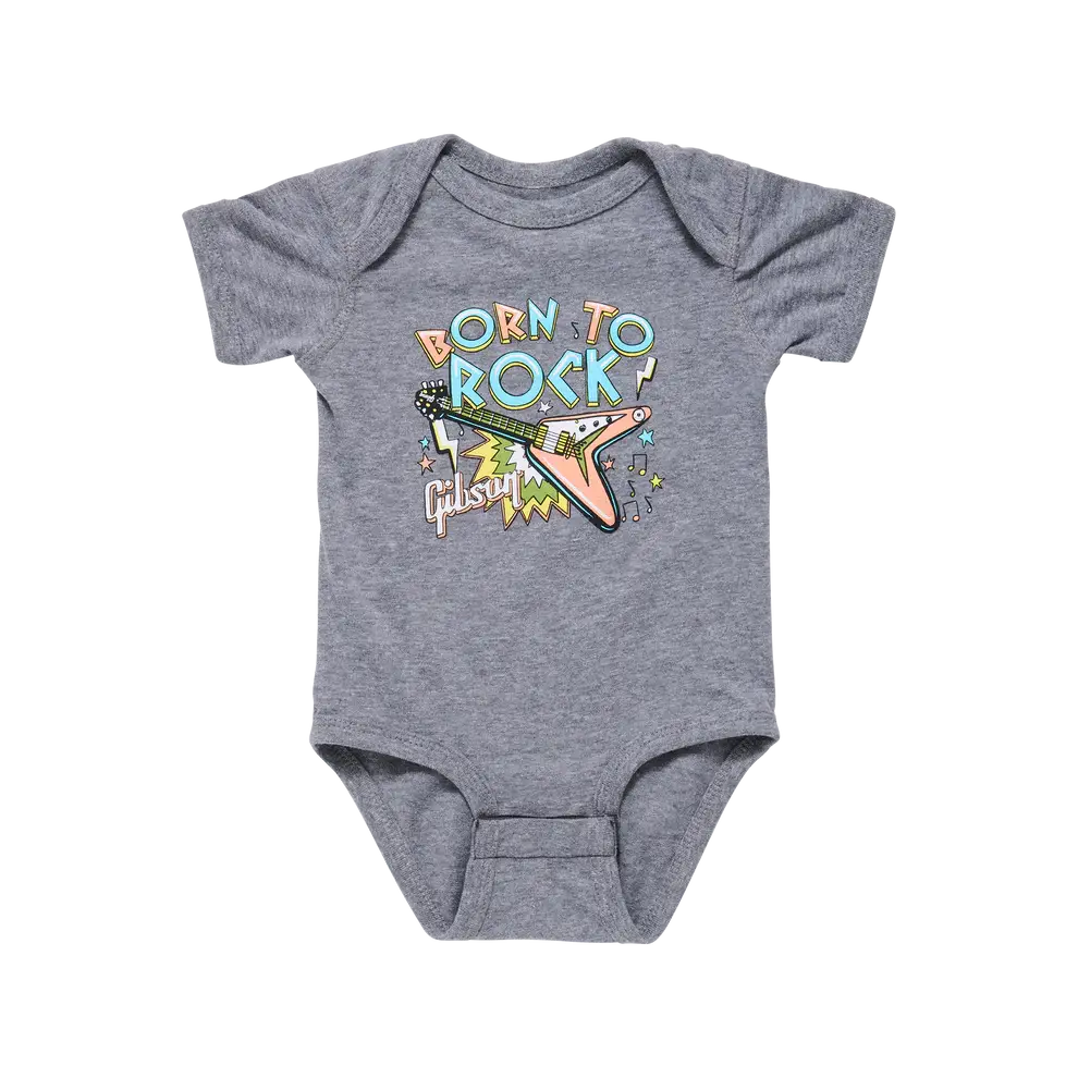 Born to Rock Baby Onesie, Gray - 24 Month