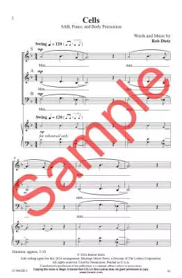 Cells - Dietz - Choral Octavo - SAB/Piano/Body Percussion
