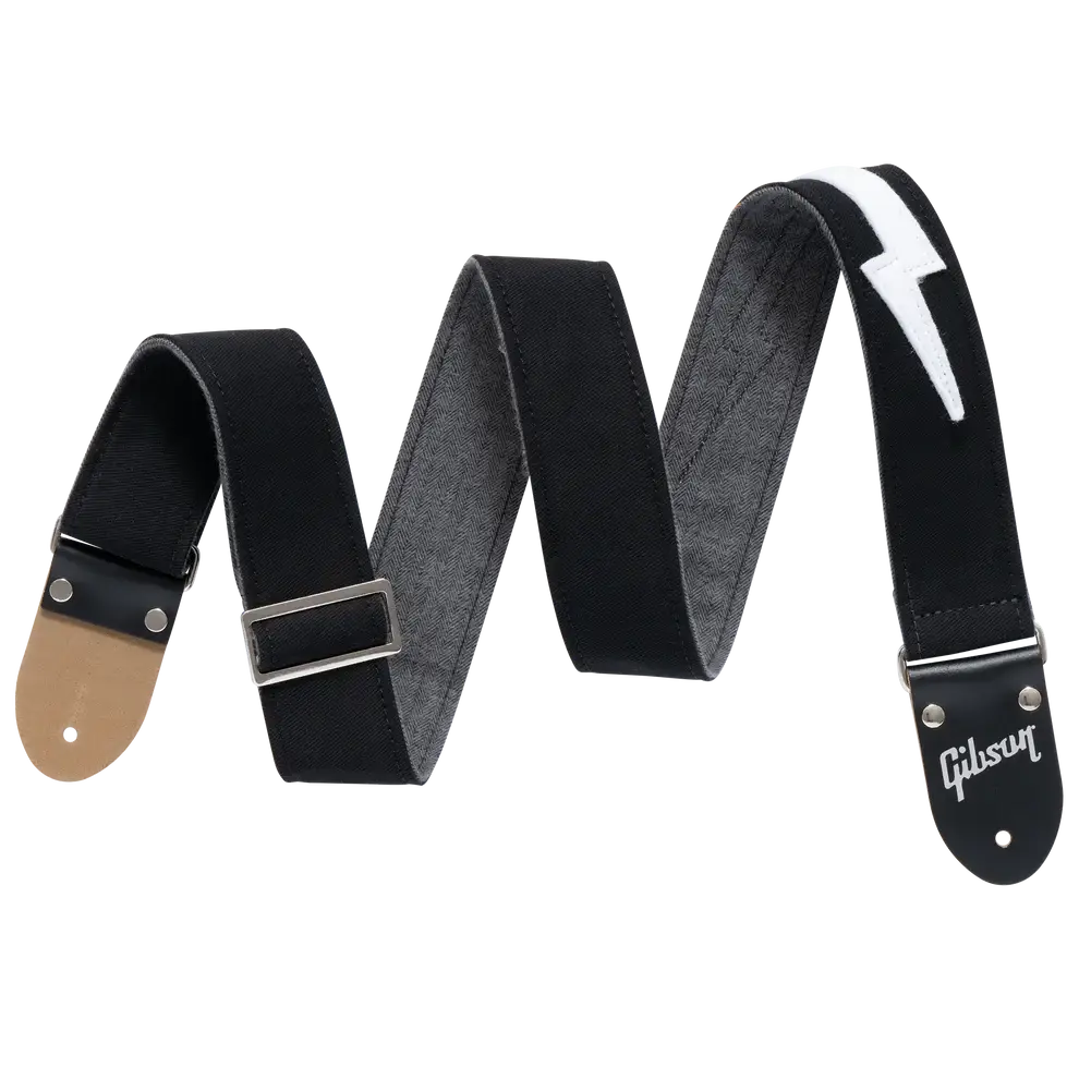 The Vintage Bolt Guitar Strap - Black