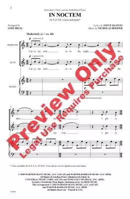 In Noctem - Hooper/Beck - Choral Octavo - SATB Accompanied