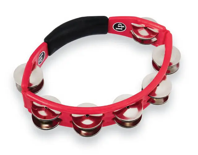 Cyclops Handheld Tambourine, Steel Jingles - Red