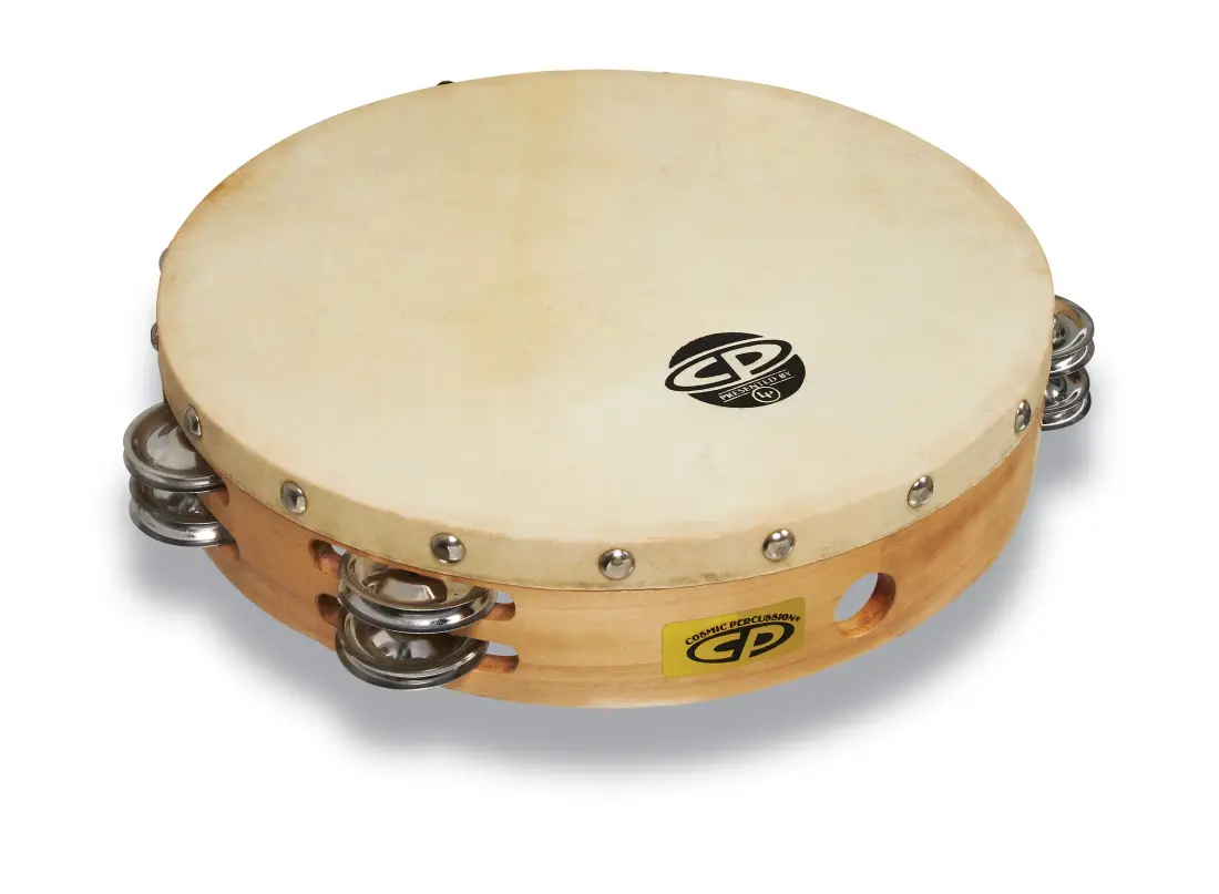 CP 10 inch Double Row Tambourine w/ Head - Steel