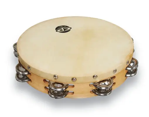 CP 10 inch Double Row Tambourine w/ Head - Steel