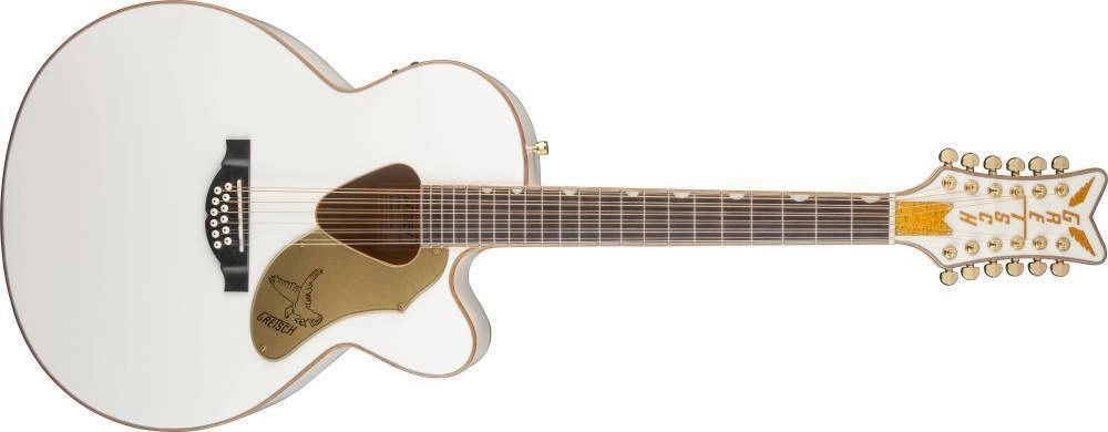 G5022CWFE-12 Rancher Falcon Jumbo 12-String Cutaway Electric, Rosewood Fingerboard, White