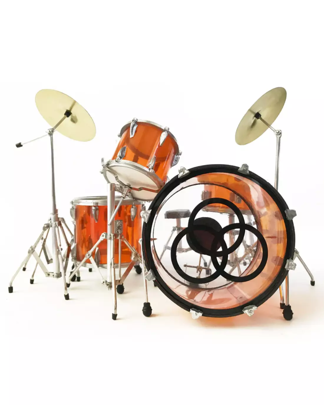 Vistalite Transparent Amber Tribute Zep Mini Drum Set Replica