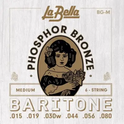 La Bella - BG-M Phosphor Bronze Acoustic Baritone Strings - Medium (15-80)