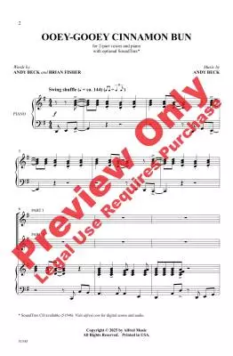 Ooey-Gooey Cinnamon Bun - Beck/Fisher - Choral Octavo - 2-Pt Accompanied
